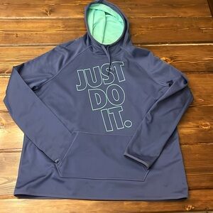 Nike Dri-fit XL Woman’s hoodie.  Blue and Lime Green